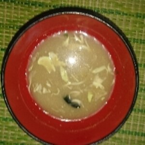 キャベツの芯入り味噌汁